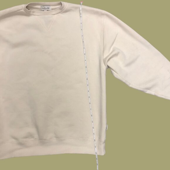 The Base by The Latest Scoop Cream Crewneck Sweatshirt | Minimalist XS - Picture 3 of 8